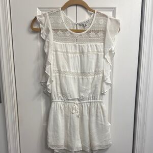 American Eagle Outfitters White Flutter Sleeve Blouse